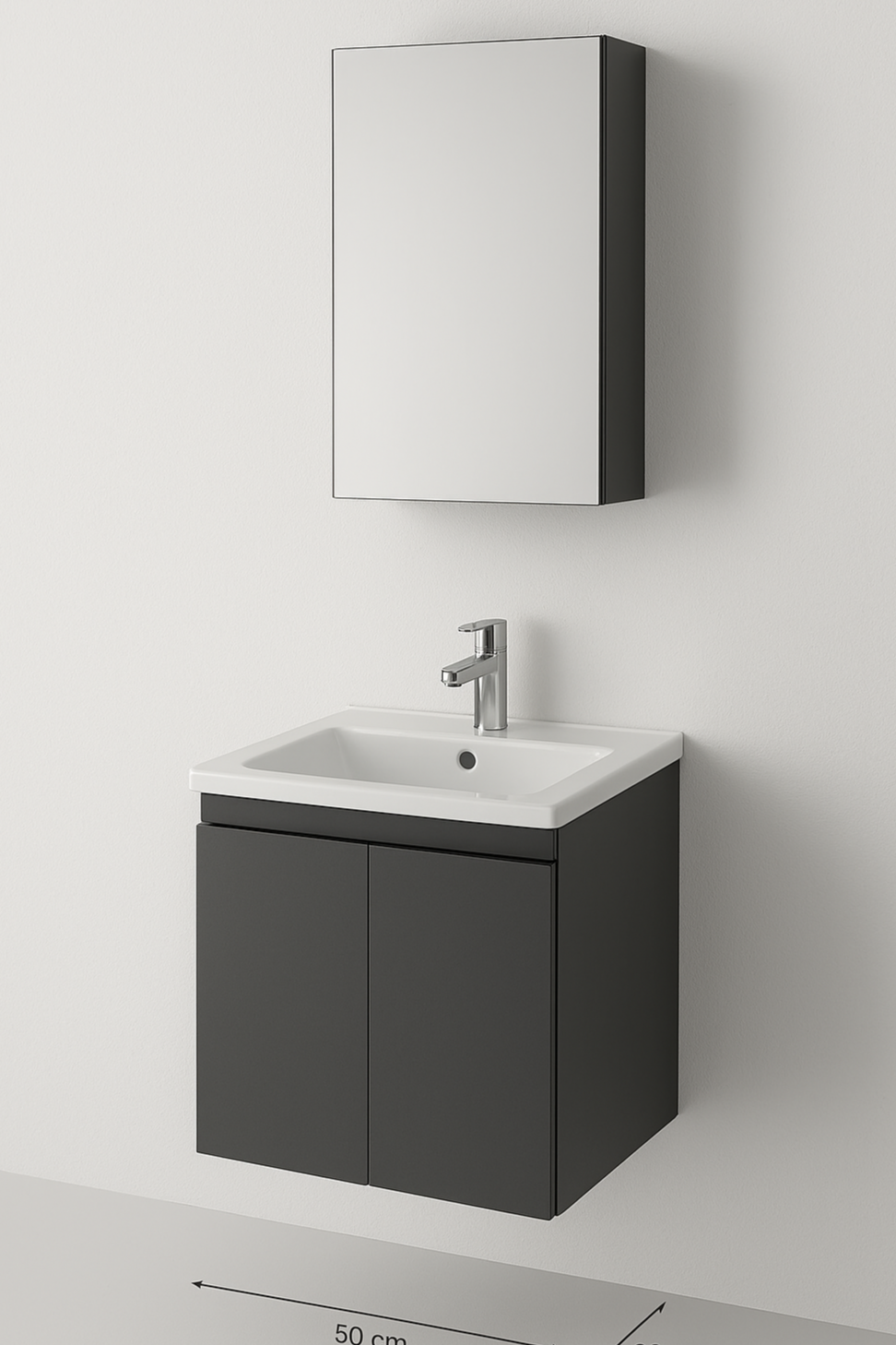 Antrasit Banyo D2e50 - Banyo Dolapları