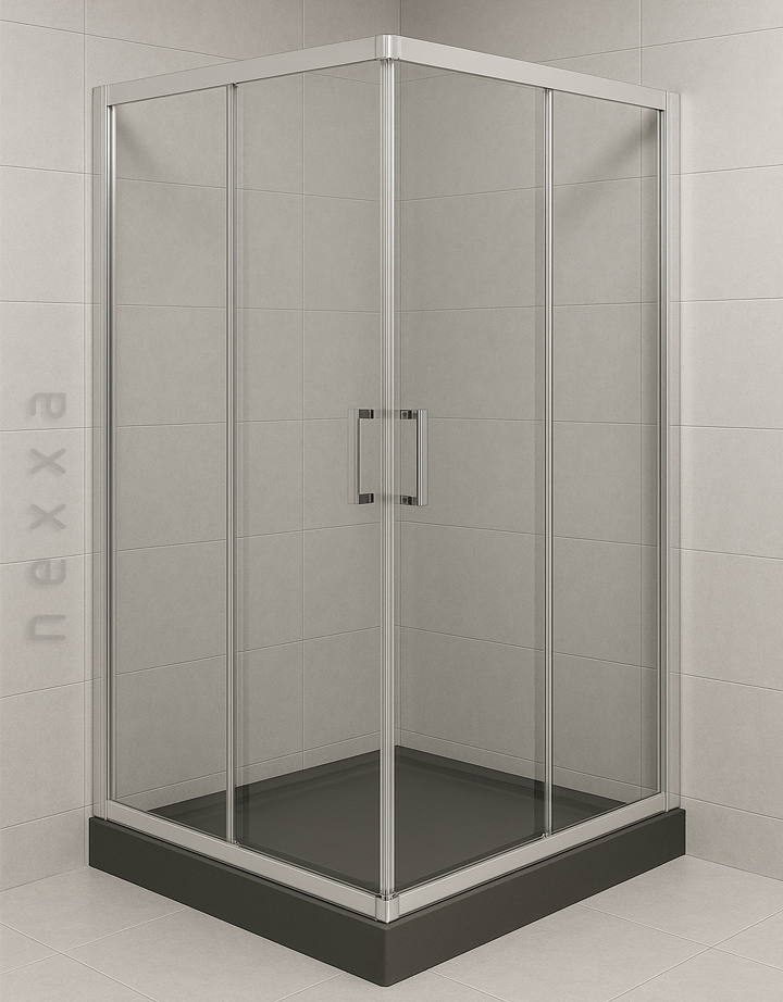 Köşe Açılır Krom Şeffaf Duşakabin M2