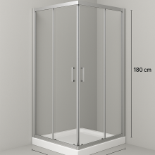 Köşe Açılır Krom Şeffaf Duşakabin M2