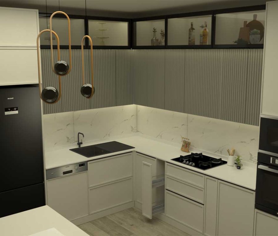 Lake Havuz Kapak Mutfak Dolabı M2