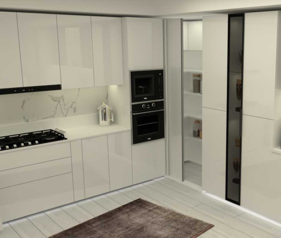 Akrilik Kapaklı Mutfak Dolabı 